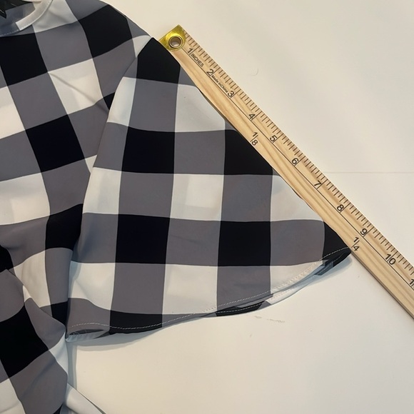 Ann Taylor Gingham Ruffle Sleeve Shift Dress Size 4 - Picture 7 of 12